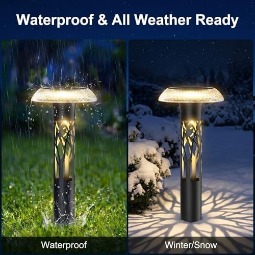 Solar Pathway Lights Outdoor, Large Stainless Steel Garden Lights, 6 Pack - Image 4