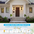 VerRon Outdoor Wall Light Fixtures, Modern Exterior Wall Lanterns, 2-Pack - Image 4