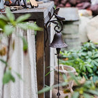 Cast Iron Dinner Doorbell, Flower and Bird Decorative Bells, Manually Shaking Wall Hanging Wind Chimes for Outdoor Garden Backyard Farmhouse Church - Image 6