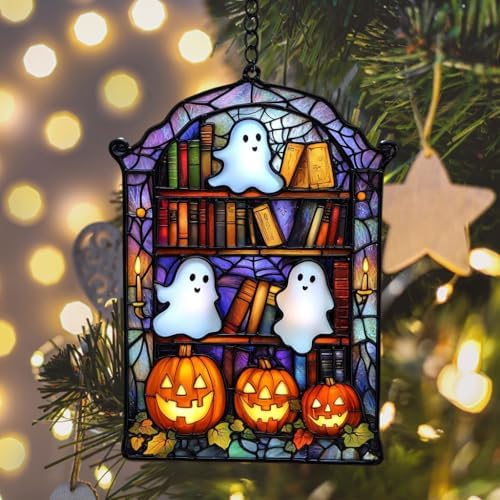 Ghostly Bookshelf Acrylic Suncatcher - Image 6