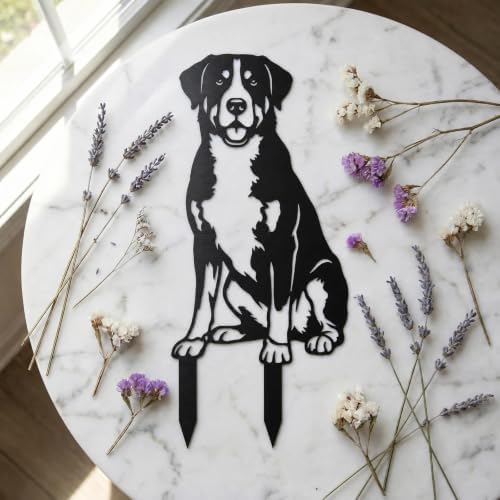 Dog Metal Garden Stake - Weatherproof Dog Silhouette Yard Art, Decorative Outdoor Sign for Lawn & Patio, Heartfelt Gift for Swiss Mountain Dog Lovers(Sit,14") - Image 4