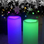 Color Changing Outdoor Battery Operated Flameless Candles Remote 4x8” 2 PCS - Image 3