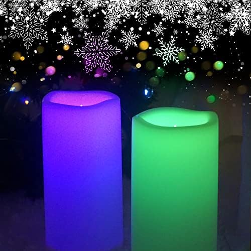 Color Changing Outdoor Battery Operated Flameless Candles Remote 4x8” 2 PCS - Image 3