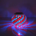 Mosaic Solar Light,MUEQU Outdoor Table Lamps Waterproof Solar Glass Ball LED Garden Lights Color Changing Solar Table Lantern for Patio,Party,Yard,Outdoor/Indoor Decorations Presents (Yellow&Blue) - Image 5