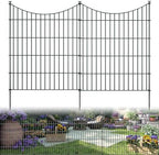 10 Panel No Dig Metal Garden Fence 32"H x 23.6'L Dog Fence Outdoor for Yard by richmen