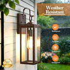 18'' Large Outdoor Wall Lights 2 Packs, Brown Exterior Lighting Fixtures - Image 4