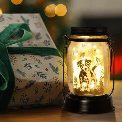 kyoryuger Jack Russell Terrier Gifts for Women/Men Jack Russell Terrier Solar Lanterns Mom Birthday Dog Lovers Lantern Pet Loss Pet Memorial Lights Solar Garden Decor Yard, Patio,Backyard,Porch Torch - Image 2