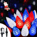 Connectable C6 Christmas Lights Outdoor String 78FT 240 LED Red White Blue by EEW
