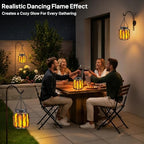 TomCare Solar Lights Outdoor 4 Pack Flickering Flame Metal Hanging Lanterns - Image 2