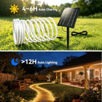 Solar Rope Lights Outdoor Waterproof, Thick LED Light Strip 32.8FT - Image 2