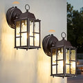 OKELI 2-Pack Dusk to Dawn Outdoor Wall Lights, Weatherproof Exterior Lighting Fixture Wall Mount, Aluminum Ripple Glass Porch Light, Anti-Rust Outside Wall Sconce for House, Garage(Brown) by OKELI