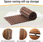 8FT Wooden Garden Pathway Walkway Outdoor Roll Walkway Pavers Patio Floor - Image 5