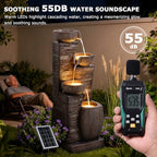38.2" Tall Solar Powered Water Fountain for Outdoor - Image 4
