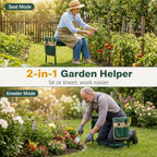 GIANTEX Garden Kneeler and Seat, Foldable 2-in-1 Gardening Bench, Green - Image 5