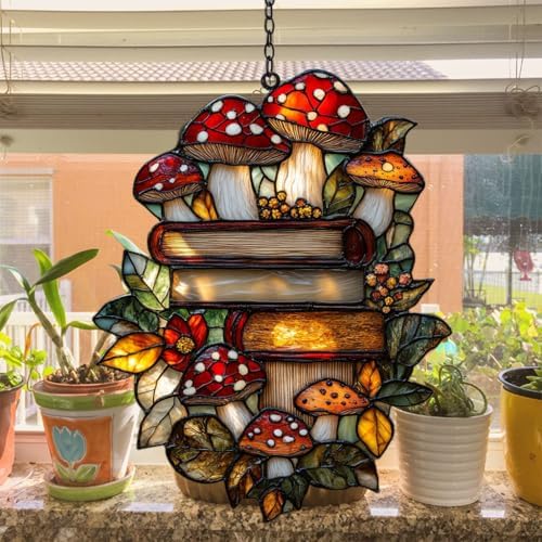 Forest Stack of Books Acrylic Suncatcher - Image 4
