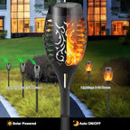 Solar Torch Lights Outdoor Flickering Flame,8Pack Outdoor Garden Landscape Light 12LED Ground Lawn Decoration Induction Torch Light - Image 2