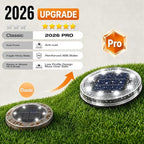 vighep 24 Pack Solar Ground Lights, 2.8 inch Flat Solar Light Outdoor Waterproof, Anti Rust, Low Profile Led Solar Powered Disc Lights Landscape Lighting for Yard,Walkway,Lawn,Path - Cool White - Image 2