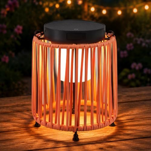 Outdoor Solar Lantern for Patio Waterproof, Rechargeable Table Lamp by BRIMMEL
