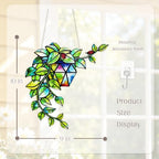 Plant Suncatcher Glass, Stained Glass Suncatcher Plant Window Hanging, Unique Nature Lover Gifts Leaf Idea - Image 3