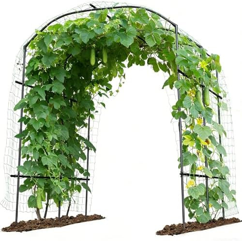 Tall Garden Arch Trellis for Climbing Plants, 87" H Metal Trellis Archway by UrGROWA