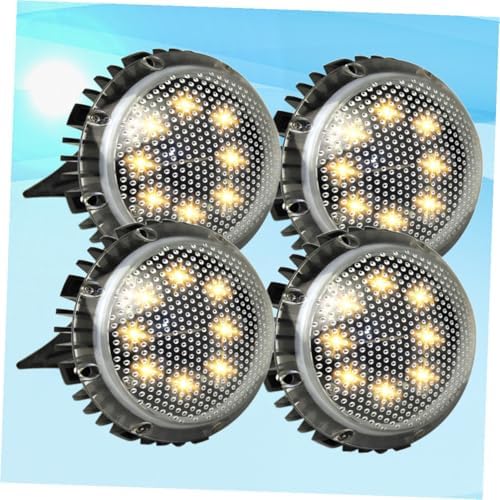 Solar Disk Ground Light 4 Pack Plastic Metal Waterproof Outdoor Lamp - Image 6