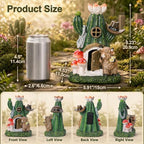 Fairy House Outdoor Figurine Lights, Highland Cow Garden Statue and Solar Cactus Mushroom House for Yard Patio Lawn Decor, Fairy Houses for Outside, Unique Garden Gifts for Women Mom - Image 2