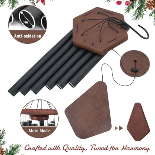 Wind Chimes for Outside 30 inch Black Box Chime Decor Outdoor - Image 7