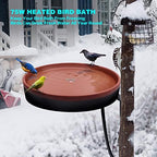 Heated Bird Bath for Outdoors for Winter, 3 Easy Ways to Mount Detachable Bird Bath Bowl, 75W Heated Bird Baths with Thermostatically Controlled for Garden Yard Patio Lawn, Terracotta - Image 6