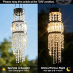 Solar Chandelier Outdoor, Solar Crystal Hanging Garden Lights Waterproof - Image 5