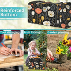 Garden Tool Bag Organizer Garden Tote Bag with Pockets Flower Small Patterned Tool Storage Organizer Gardening Tool Kit Holder 13" x 6.8" x 2.8" - Image 6