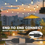 100FT Outdoor String Lights with 50 Bulbs(2FT Spacing), 3 Spare Bulbs - Image 5
