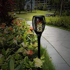 Solar Light 4 Pack Waterproof Flickering Flames Torches Lights Outdoor Landscape Decoration Lighting Solar Spotlights Security Torch Light for Garden Patio Yard Driveway (4Pack, Upgrade 33LED) - Image 5