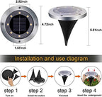 4Pack Solar Garden Lights,AMZSTAR 8 LED Solar Ground Lights Disk Lights Outdoor Solar Landscape Lights,Waterproof Solar Lights Decoration Light for Yard Deck Lawn Patio Pathway Walkway (Warm White) - Image 7