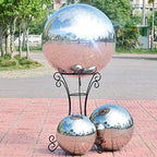 10in Dia Hollow Gazing Ball,Seamless Silver Stainless Steel Polished Reflective Smooth Mirror Garden Sphere Globe,Props of Photography,Colorful Addition to Any Garden Home - Image 6