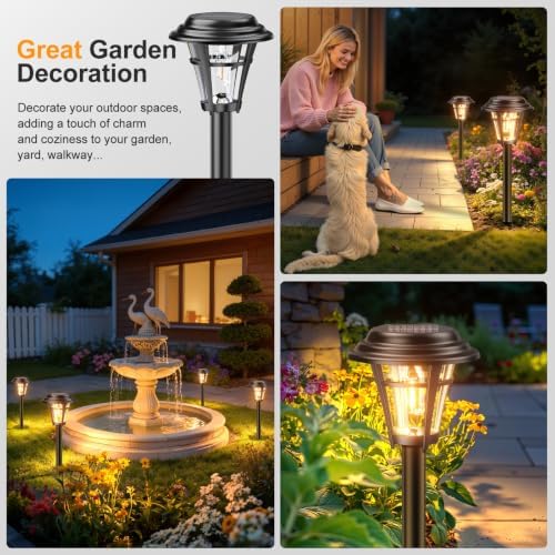 LETMY Solar Pathway Lights Outdoor, 8 Pack Solar Garden Lights Outdoor Waterproof, Auto On/Off Solar Powered Landscape Path Lights, Outdoor Solar Lights for Yard Lawn Patio Walkway Driveway - Image 7