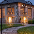 Solar Lantern with Shepherd's Hook,Garden Hanging Vintage Bulb Lantern Lamp by ZYLiWoo