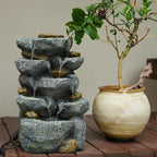 Solar Water Fountain Outdoor Cascading Design 5 Tier Feature Fountains - Image 6
