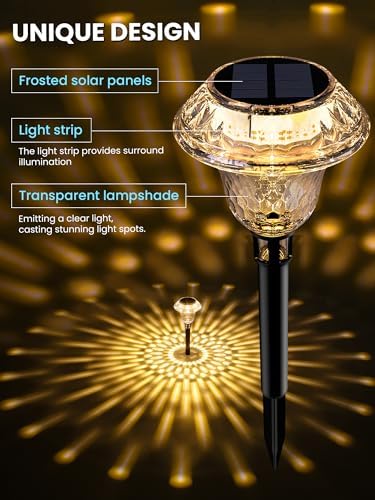 SOLPEX Solar Pathway Lights, Waterproof Fall Garden Decor 6 Pack Warm White - Image 4
