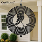 Custom Ice Hockey Wind Spinner, Outdoor Metal Hanging Yard Spinners Decor for Hockey Fans, Kinetic Garden Art Gift for Coaches, Winter Sports Lovers, Gift Idea for Hockey Lover - Image 3