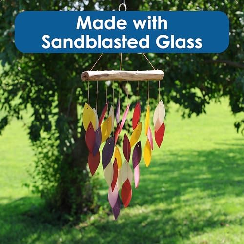 Blue Handworks Fiesta Waterfall Glass Wind Chime - Image 5