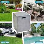 Propane Tank Cover Table, 20 LB Propane Tank Storage Box, Modern Outdoor Gas Tank Covers Hideaway Table for Propane Fire Pit and Gas, Square Tank Holder with Handles (Gray) 16'' X 20'' - Image 6