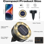 vighep Mini Solar Ground Lights, 12 Pack Solar Lights Outdoor Waterproof, Upgraded LED Flat Landscape Lighting for Outside Pathway Garden Patio Yard Driveway,Warm White - Image 5