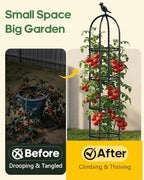 2 Pack 6.2ft High Adjustable Garden Trellis for Climbing Plants, Black - Image 2