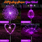 Tujoe 6 Pcs Halloween Solar Firework Stake Lights 180 LED 8 Modes - Image 6
