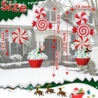 3 Pack Metal Christmas Yard Signs Decor for Multiple Stacked,Voumsil Christmas Yard Stakes with Candy Fall Yard Decor for Outside Garden Yard Lawn Porch - Image 5
