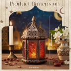 Retisee 2 Pcs 6.7 Inch Moroccan Lantern Decorative Hanging Indoor & Outdoor, Vintage Metal Candle Lantern Holder, Mini Candle Holder, for Table, Patio, Porch, Shelf, Ramadan Eid Ul Fitr Home Decor - Image 2