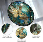 Fairy Mushroom Stained Glass Suncatcher Stained Glass Window Hangings Birthday Gift for Mom Grandma Teacher Women Friend Memorial Hook - Image 2