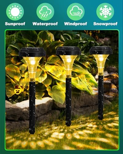 Solar Pathway Lights Outdoor, 8 Pack RGB Color Changing+Warm White LED Path Light IP67 Waterproof, Solar Powered Lights for Walkway Driveway Garden Yard Backyard Lawn Landscape Lighting Decorative - Image 3