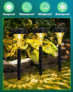 Solar Pathway Lights Outdoor, 8 Pack RGB Color Changing+Warm White LED Path Light IP67 Waterproof, Solar Powered Lights for Walkway Driveway Garden Yard Backyard Lawn Landscape Lighting Decorative - Image 3