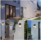Outdoor Wall Light, Exterior Lighting Fixture Wall Lantern, Black Porch Light Fixture with Clear Beveled Glass, Outdoor Wall Sconce Waterproof Anti-Rust E26 Socket for Front Door, 2 Pack - Image 2